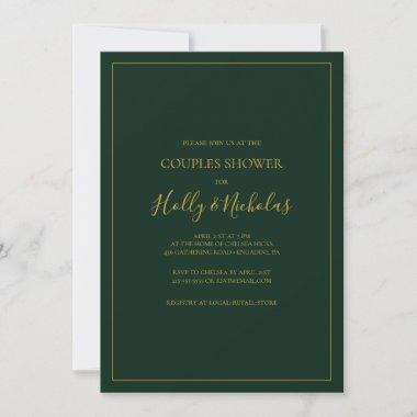 Simple Elegant Christmas | Green Couples Shower Invitations