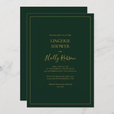 Simple Elegant Christmas | Green Lingerie Shower Invitations