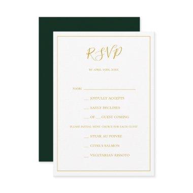 Simple Elegant Christmas | Green Menu Choice RSVP