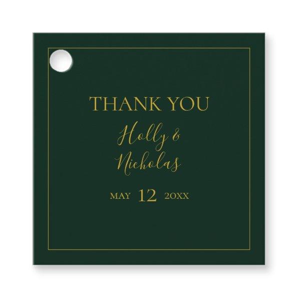 Simple Elegant Christmas | Green Thank You Favor Tags