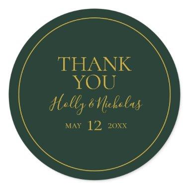 Simple Elegant Christmas | Green Thank You Sticker