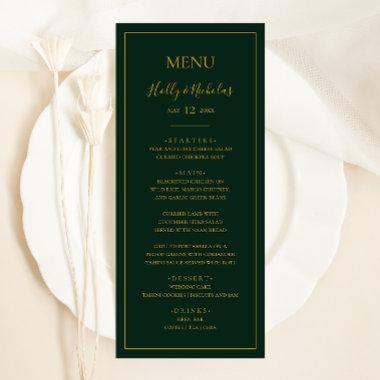 Simple Elegant Christmas | Green Wedding Dinner Menu