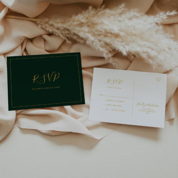 Simple Elegant Christmas | Green Wedding RSVP PostInvitations