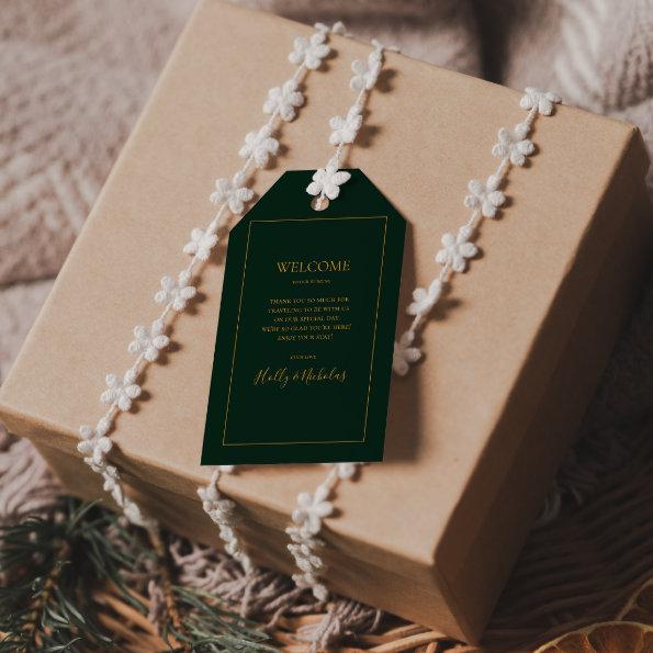 Simple Elegant Christmas | Green Wedding Welcome Gift Tags