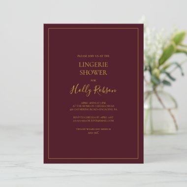 Simple Elegant Christmas | Red Lingerie Shower Invitations