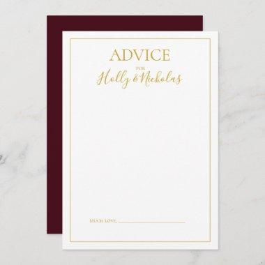 Simple Elegant Christmas | Red Wedding Advice Card