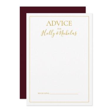 Simple Elegant Christmas | Red Wedding Advice Card