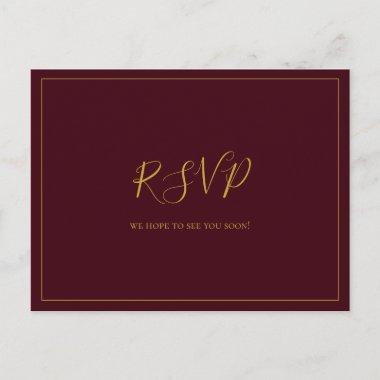 Simple Elegant Christmas | Red Wedding RSVP PostInvitations