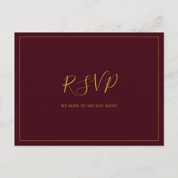 Simple Elegant Christmas | Red Wedding RSVP PostInvitations