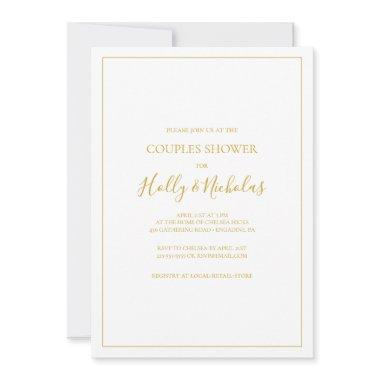 Simple Elegant Christmas | White Couples Shower Invitations