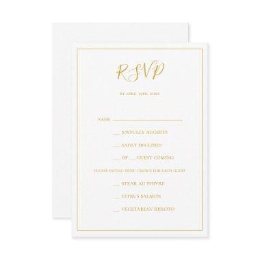 Simple Elegant Christmas | White Menu Choice RSVP