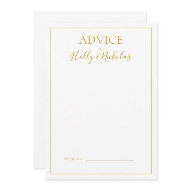 Simple Elegant Christmas | White Wedding Advice Card