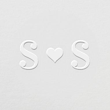 Simple elegant couples monogram initials and heart embosser