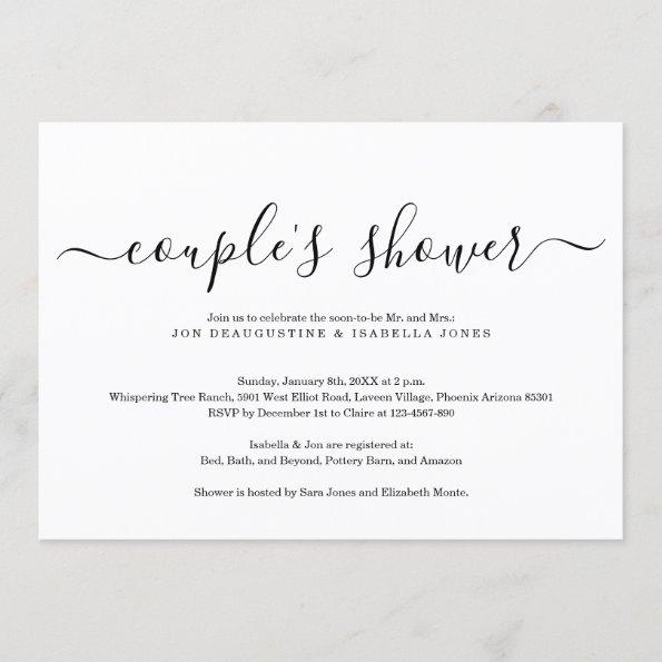 Simple Elegant Couple's Shower Invitations