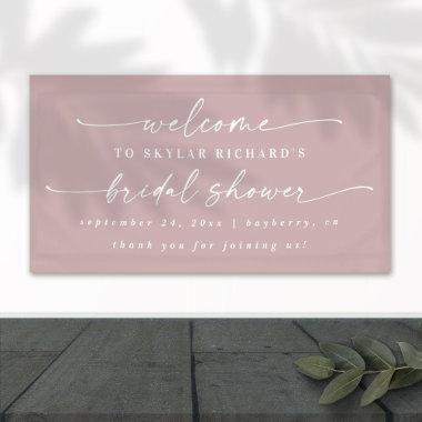Simple Elegant Dusty Mauve Bridal Shower Welcome Banner