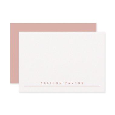 Simple Elegant Dusty Pink Custom Name Note
