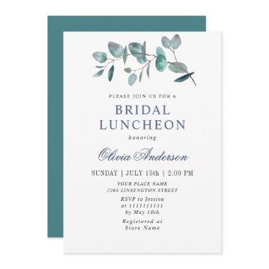 Simple Elegant Eucalyptus Bridal Luncheon