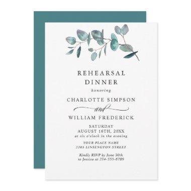 Simple Elegant Eucalyptus Rehearsal Dinner