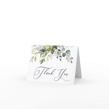 Simple Elegant Eucalyptus Watercolor Greenery Thank You Invitations