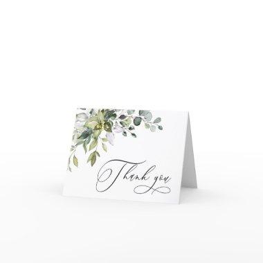 Simple Elegant Eucalyptus Watercolor Greenery Thank You Invitations