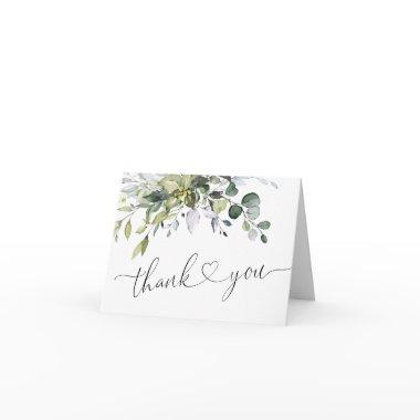 Simple Elegant Eucalyptus Watercolor Greenery Thank You Invitations