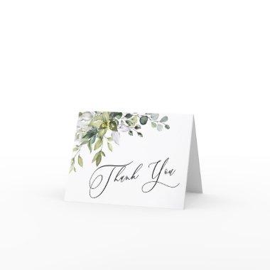 Simple Elegant Eucalyptus Watercolor Greenery Thank You Invitations