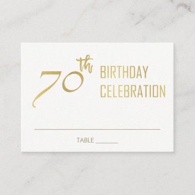 SIMPLE ELEGANT FAUX GOLD TYPOGRAPHY 70 BIRTHDAY PLACE Invitations