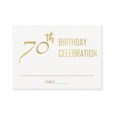 SIMPLE ELEGANT FAUX GOLD TYPOGRAPHY 70 BIRTHDAY PLACE Invitations