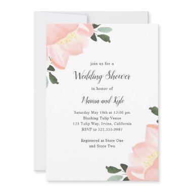 Simple Elegant Floral Blush Pink Wedding Shower