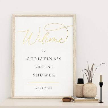 Simple Elegant Foil Script Event Welcome Sign