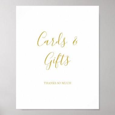 Simple Elegant Gold Invitations and Gifts Sign