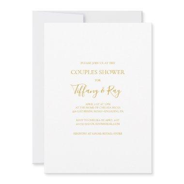 Simple Elegant Gold Couples Shower Invitations