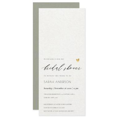 SIMPLE ELEGANT GOLD GRET TYPOGRAPHY Bridal Shower Invitations