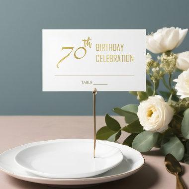 SIMPLE ELEGANT GOLD GREY TYPOGRAPHY 70 BIRTHDAY PLACE Invitations