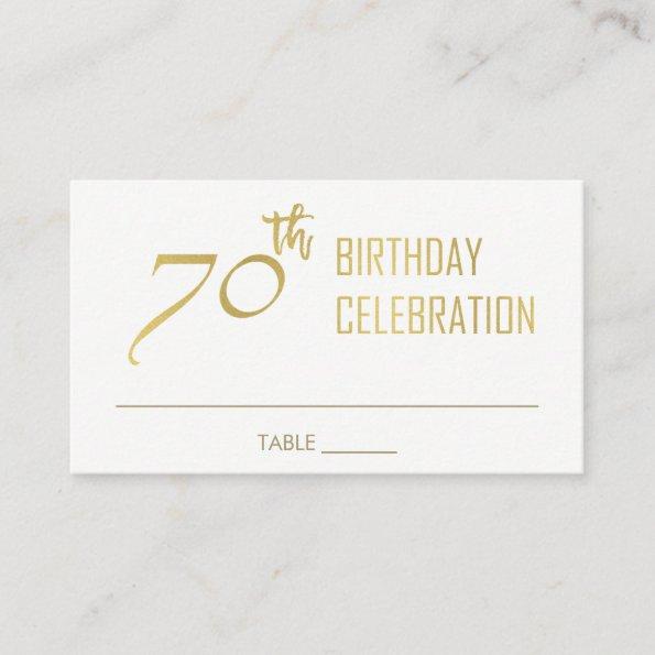 SIMPLE ELEGANT GOLD GREY TYPOGRAPHY 70 BIRTHDAY PLACE Invitations