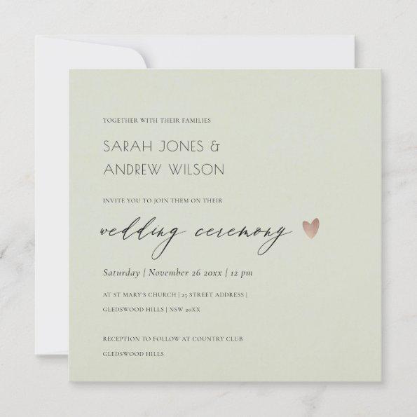 SIMPLE ELEGANT GOLD GREY TYPOGRAPHY WEDDING Invitations