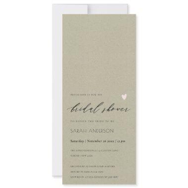 SIMPLE ELEGANT GOLD KRAFT TYPOGRAPHY Bridal Shower Invitations