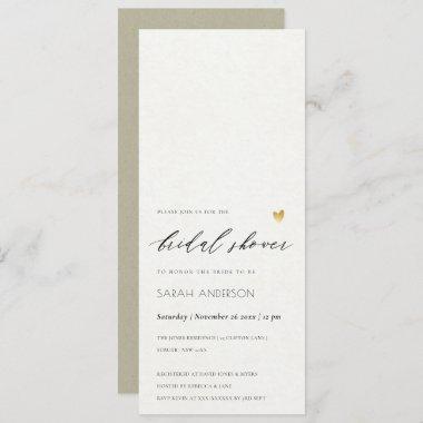 SIMPLE ELEGANT GOLD KRAFT TYPOGRAPHY Bridal Shower Invitations