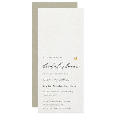 SIMPLE ELEGANT GOLD KRAFT TYPOGRAPHY Bridal Shower Invitations