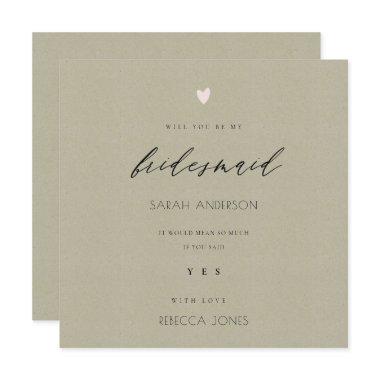 SIMPLE ELEGANT GOLD KRAFT TYPOGRAPHY bridesmaid