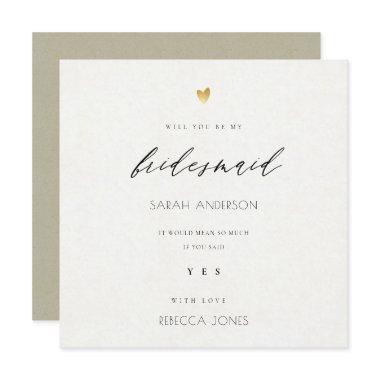 SIMPLE ELEGANT GOLD KRAFT TYPOGRAPHY bridesmaid