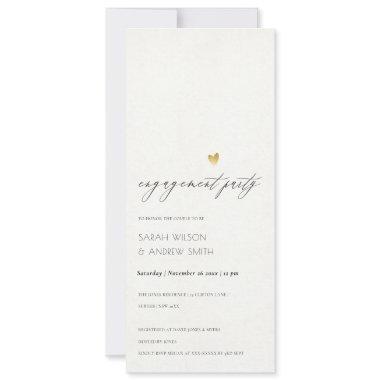 SIMPLE ELEGANT GOLD KRAFT TYPOGRAPHY Engagement Invitations