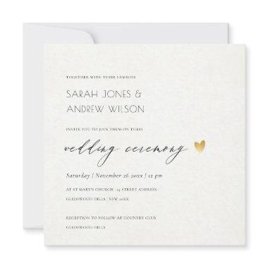 SIMPLE ELEGANT GOLD KRAFT TYPOGRAPHY WEDDING Invitations