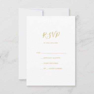 Simple Elegant Gold RSVP Card