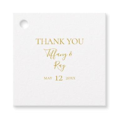 Simple Elegant Gold Thank You Favor Tags