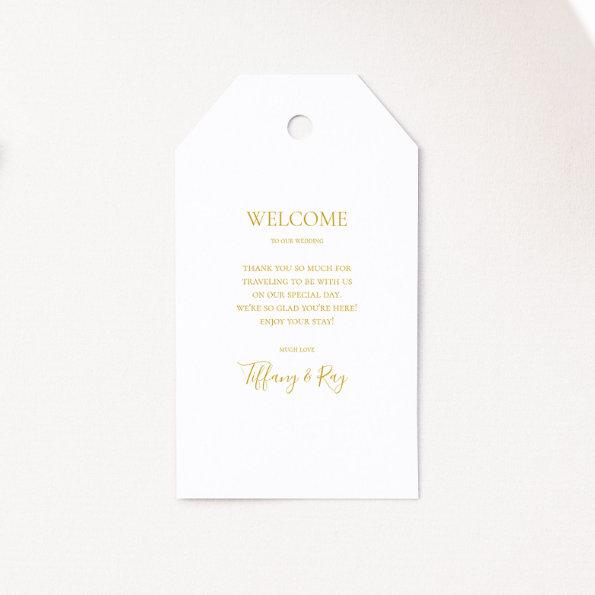 Simple Elegant Gold Wedding Welcome Gift Tags