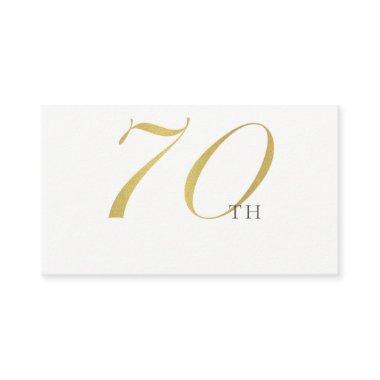 SIMPLE ELEGANT GOLD WHITE TYPOGRAPHY 70 BIRTHDAY PLACE Invitations