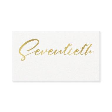 SIMPLE ELEGANT GOLD WHITE TYPOGRAPHY 70 BIRTHDAY PLACE Invitations