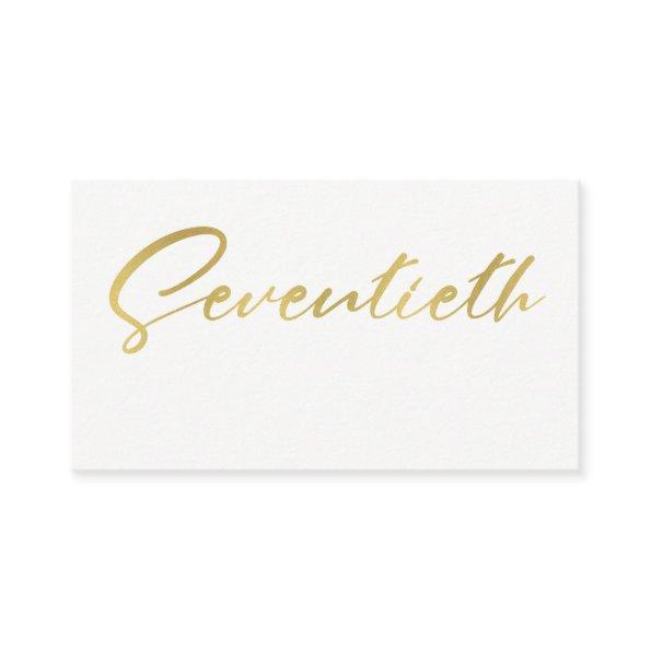 SIMPLE ELEGANT GOLD WHITE TYPOGRAPHY 70 BIRTHDAY PLACE