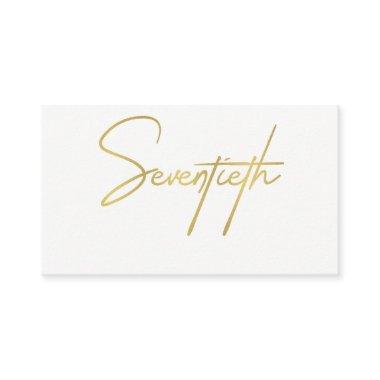 SIMPLE ELEGANT GOLD WHITE TYPOGRAPHY 70 BIRTHDAY PLACE Invitations